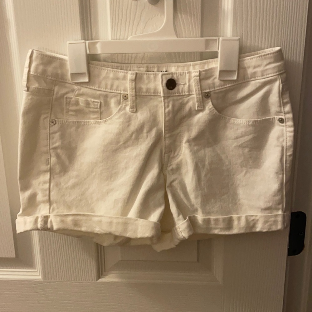 White jean shorts